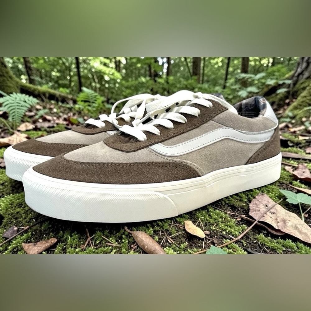 Vans Old Skool Brown Tan Suede Women’s 10 EU 41 Plaid Lined NWOB